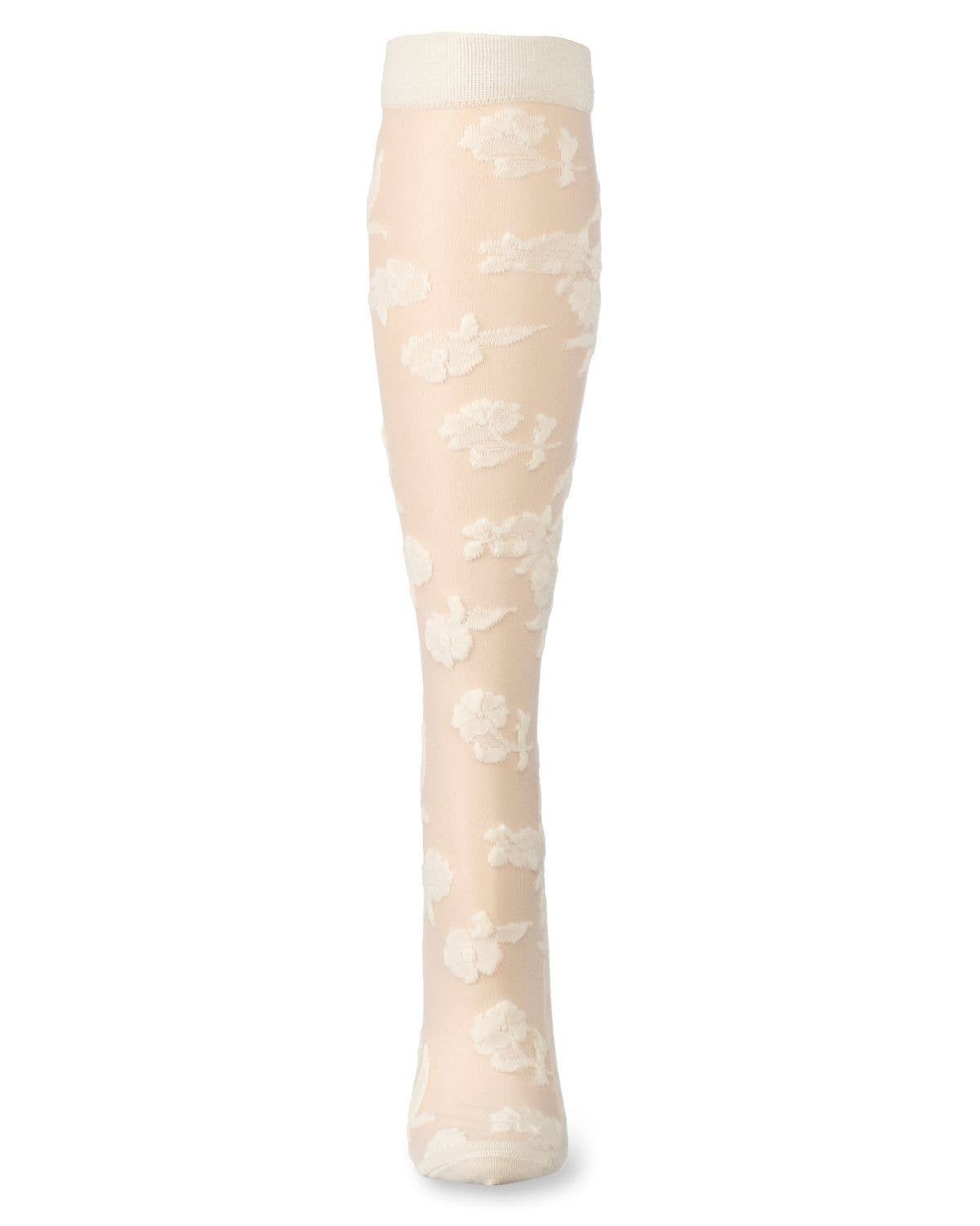 WOMEN'S FLORAL FANTASY SHEER KNEE HIGH SOCKS