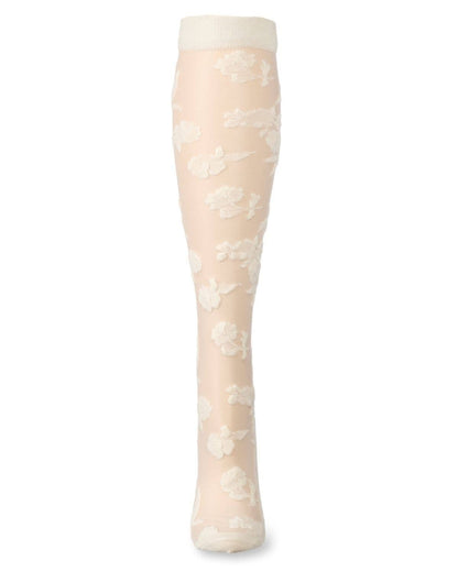 WOMEN'S FLORAL FANTASY SHEER KNEE HIGH SOCKS