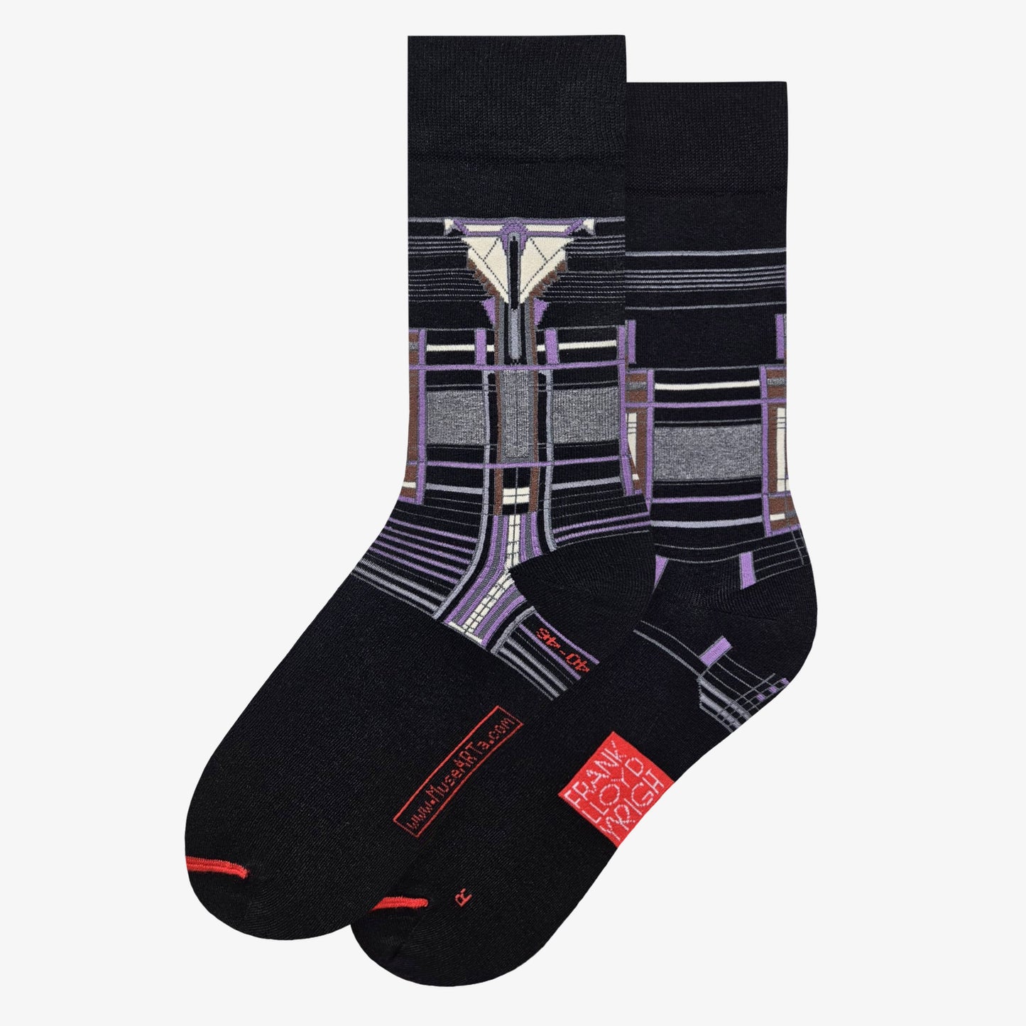 Frank Lloyd Wright  Bradley Art Glass Cotton Crew Socks