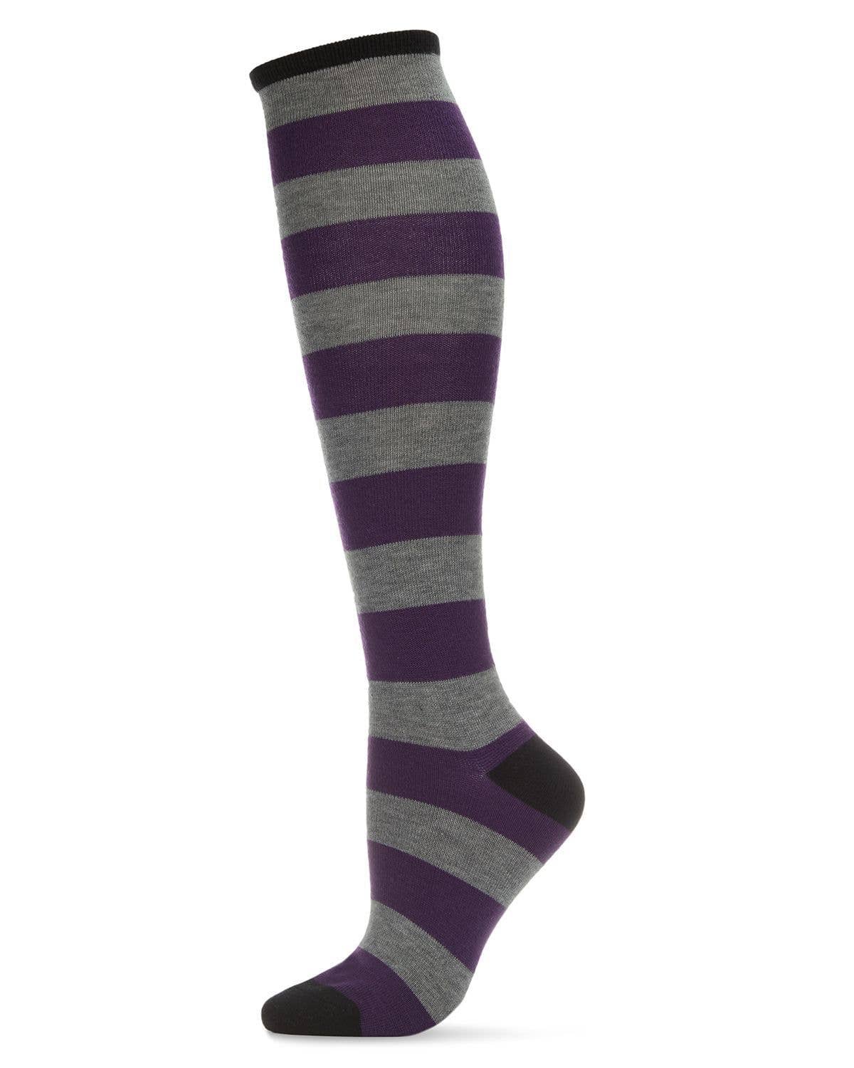 WOMEN'S SHADED STRIPED CASHMERE BLEND KNEE HIGH SOCKS