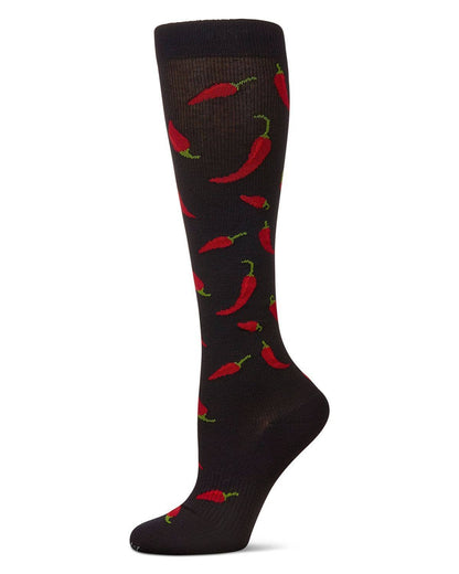 CHILI PEPPER 8-15 MMHG GRADUATED UNISEX COTTON COMPRESSION SOCKS
