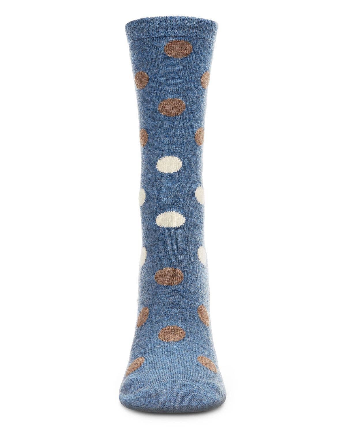 WOMEN'S MULTI POLKA DOT CASHMERE BLEND CREW SOCKS
