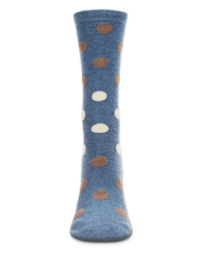 WOMEN'S MULTI POLKA DOT CASHMERE BLEND CREW SOCKS