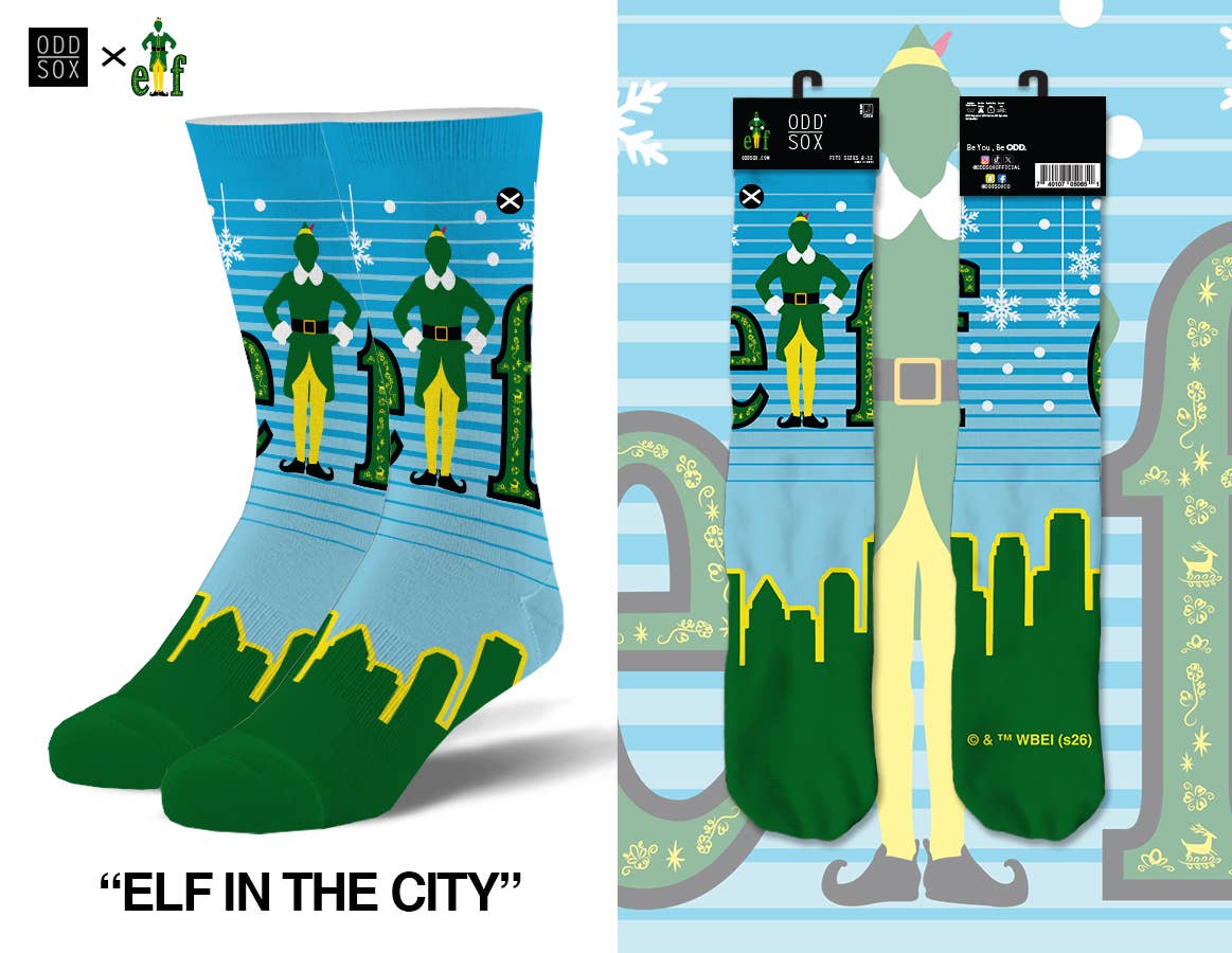 Elf In The City- Mens Crew Straight