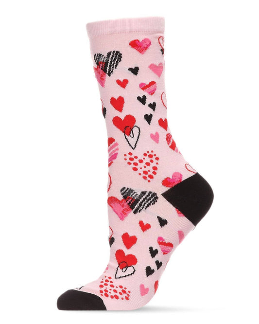 Women's Heart Explosion Bamboo Blend Crew Socks