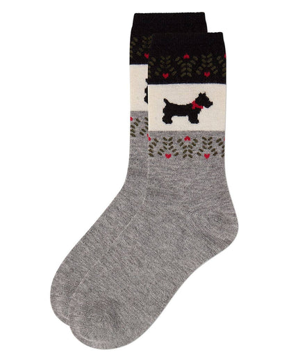 Women's Scotty Fairisle Cashmere Crew Socks