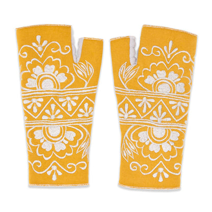 Lawsone Marigold Fingerless Fleece Gloves | Knit Gloves