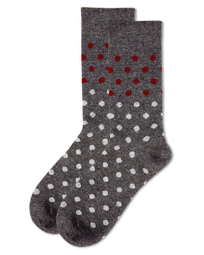 MEN'S TWO TONE POLKA DOT LUXURIOUSLY SOFT CASHMERE CREW SOCKS