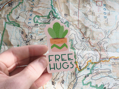 Not a Hugger Cute Cactus Sticker, Funny House Plant Decals