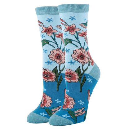 Humming Hmm  Women's Floral Premium Cotton Crew Socks
