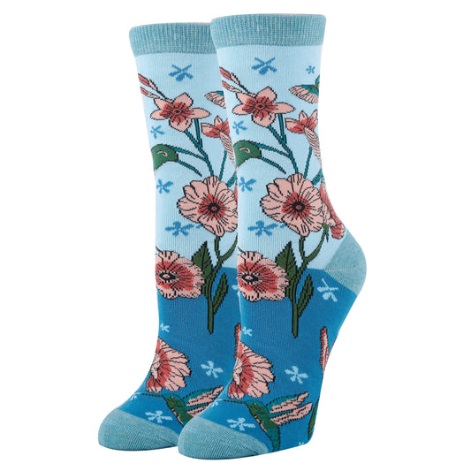 Humming Hmm  Women's Floral Premium Cotton Crew Socks