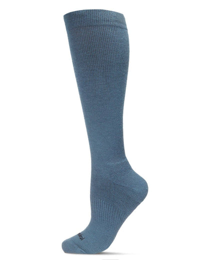 UNISEX SOLID MERINO CUSHION SOLE KNEE HIGH WOOL BLEND 15-20MMHG GRADUATED