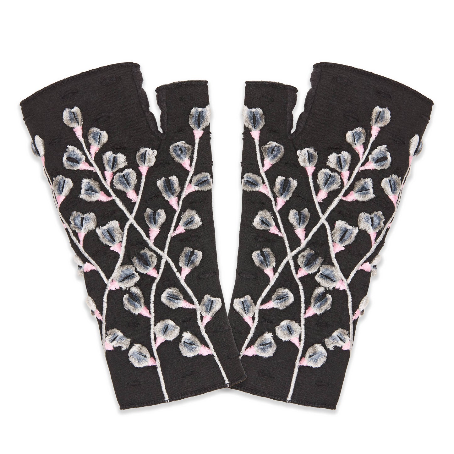 Azalea Noir Fingerless Fleece Gloves | Knit Gloves