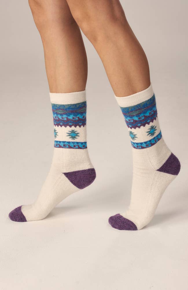 Southwest Alpaca Socks | Light Cushion Socks | Crew Socks