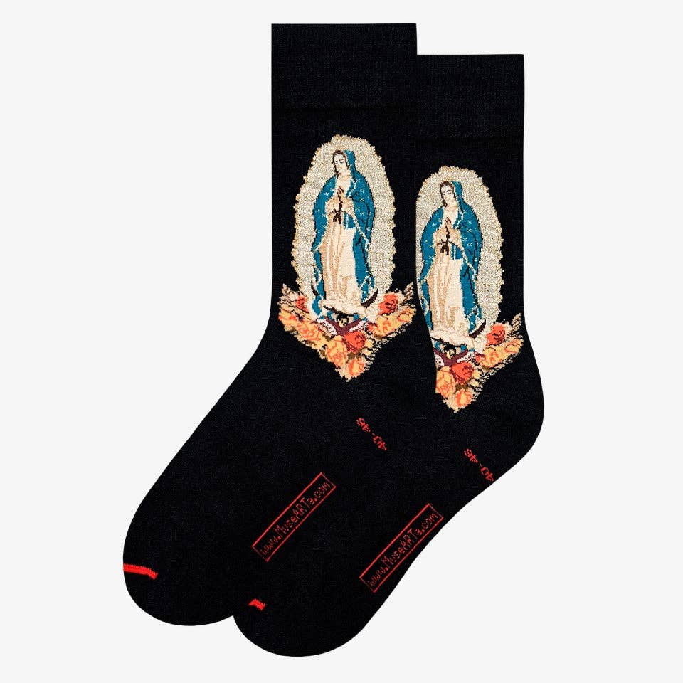 Unknown Artist  Virgen de Guadalupe Cotton Crew Socks