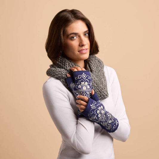 Lawsone Moonlight Fingerless Fleece Gloves | Knit Gloves