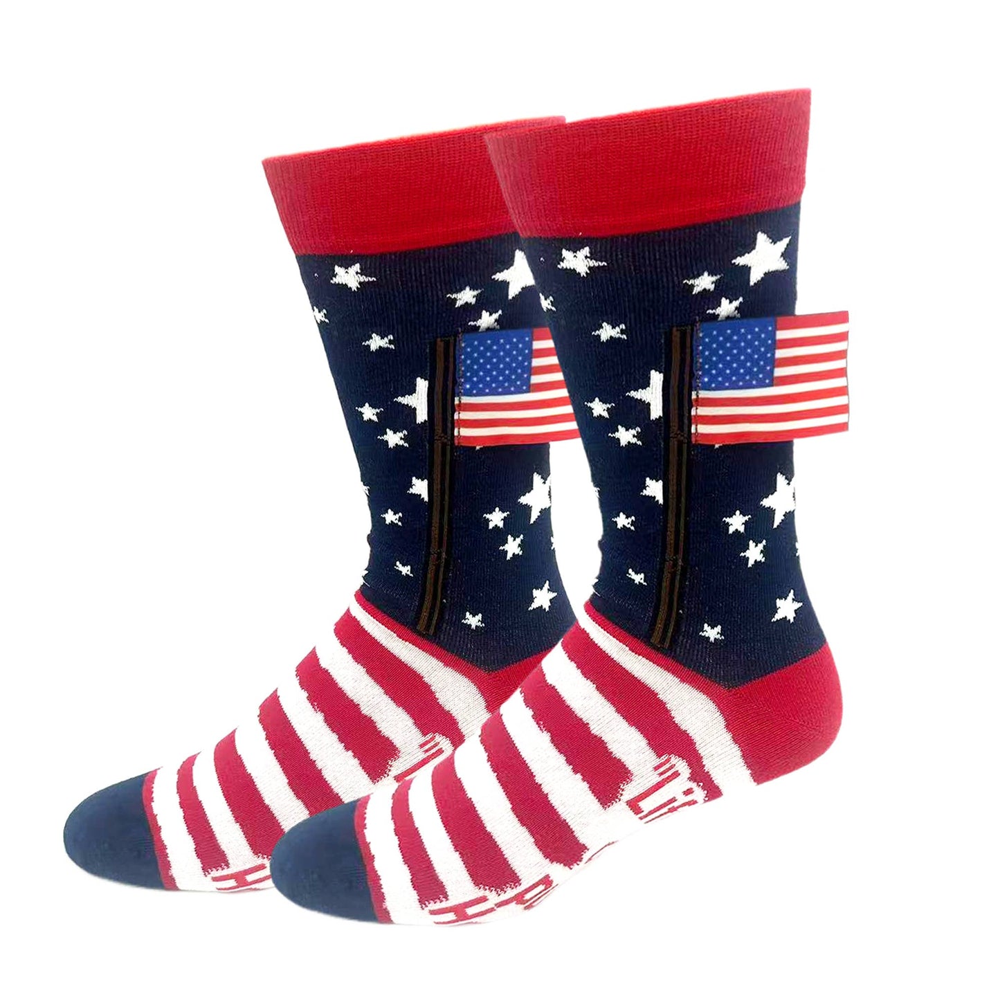3D Liberty and Happiness  Men's Funny Crew Socks