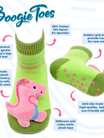 Green Turtle  Boogie Toes Rattle Sock
