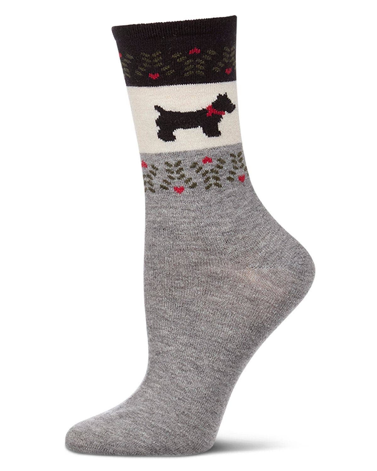 Women's Scotty Fairisle Cashmere Crew Socks