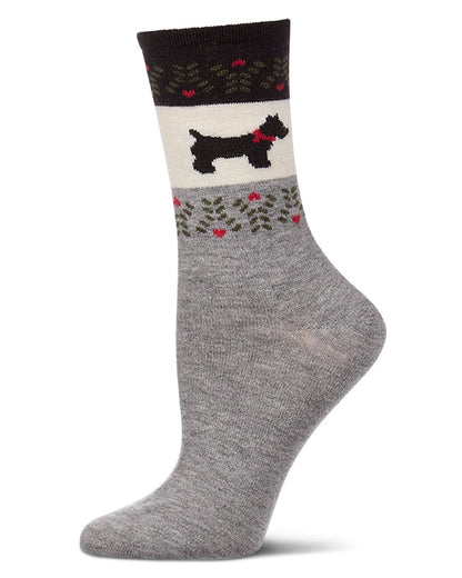 Women's Scotty Fairisle Cashmere Crew Socks