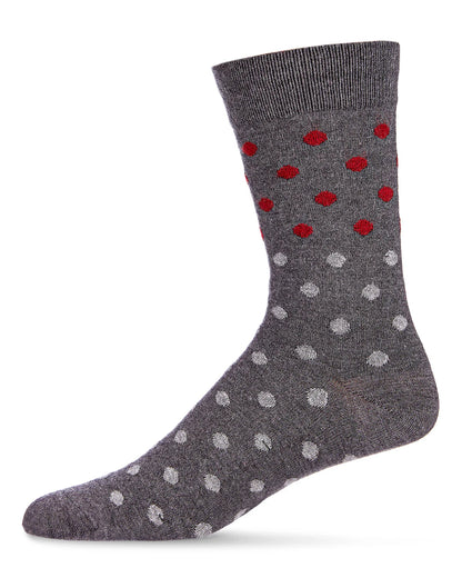 MEN'S TWO TONE POLKA DOT LUXURIOUSLY SOFT CASHMERE CREW SOCKS