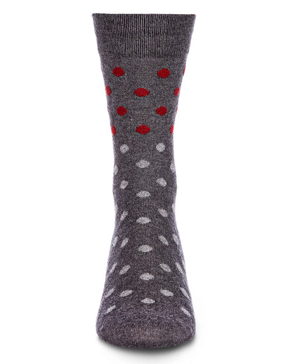 MEN'S TWO TONE POLKA DOT LUXURIOUSLY SOFT CASHMERE CREW SOCKS