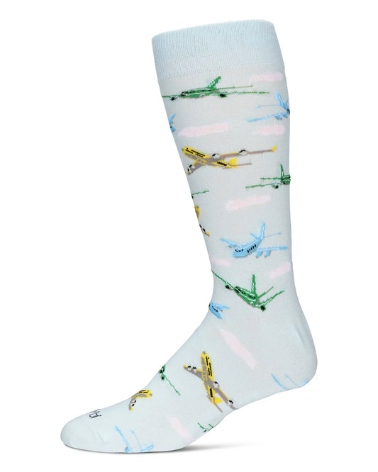 MEN'S AIRPLANES BAMBOO CREW SOCKS