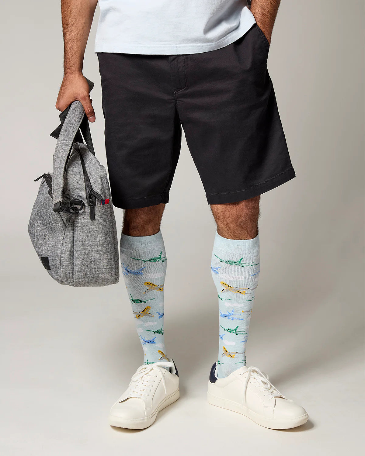 AIRPLANES 8-15 MMHG GRADUATED UNISEX BAMBOO COMPRESSION SOCKS