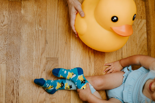 AHOY RUBBER DUCKY KID'S COTTON CREW SOCKS