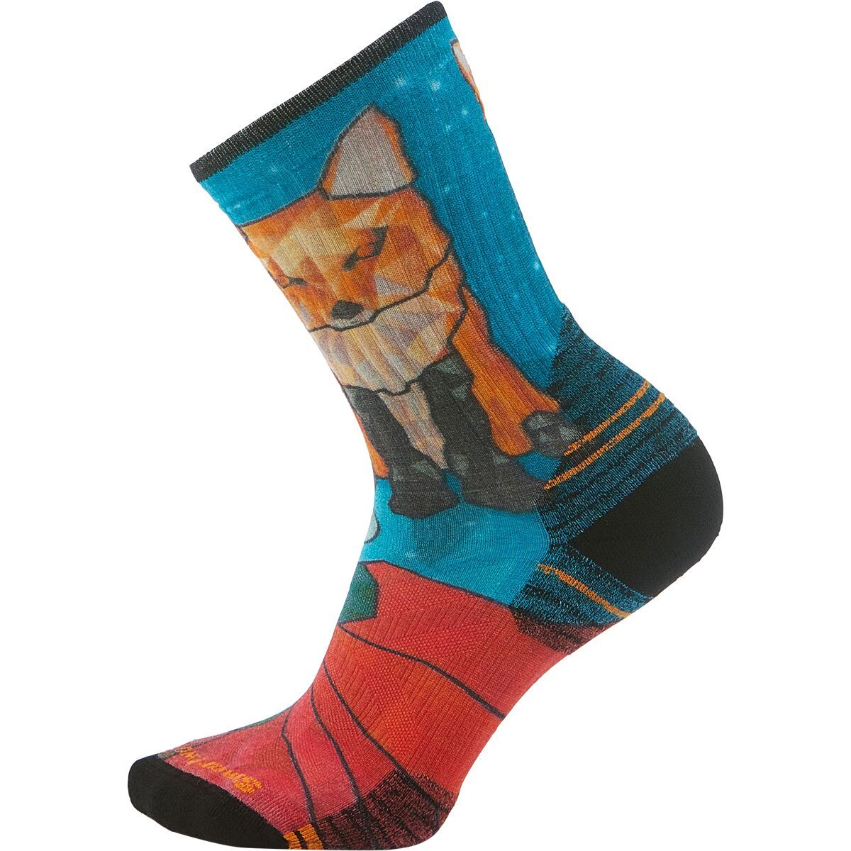 Women's Hike Targeted Cushion Geo Fox Print Crew Socks