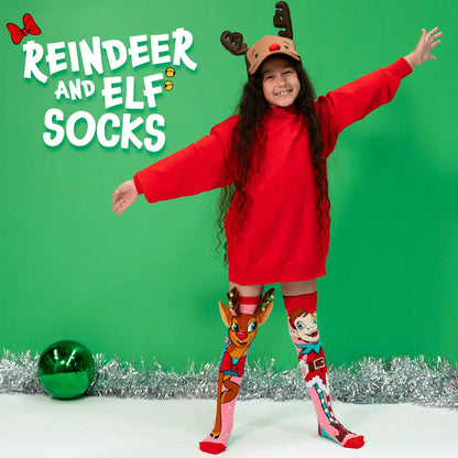 REINDEER AND ELF SOCKS