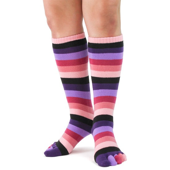 Pink Rainbow Stripe Toe Socks