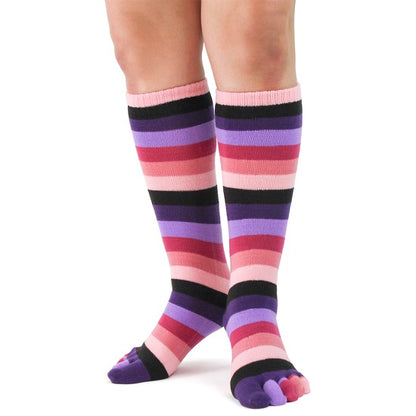 Pink Rainbow Stripe Toe Socks