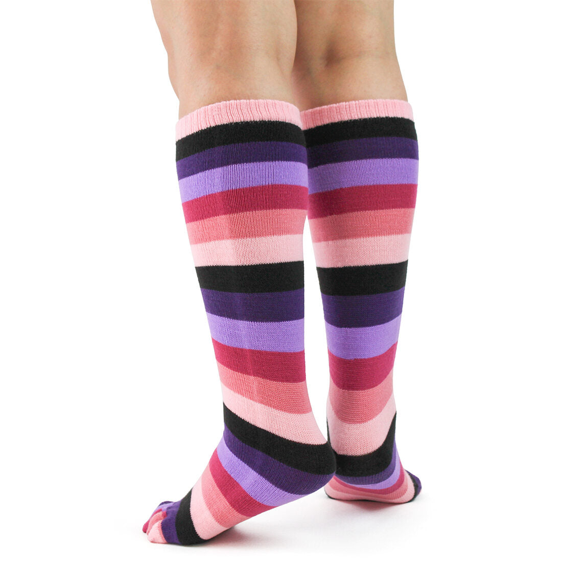 Pink Rainbow Stripe Toe Socks
