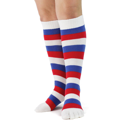 Red, White & Blue Toe Socks
