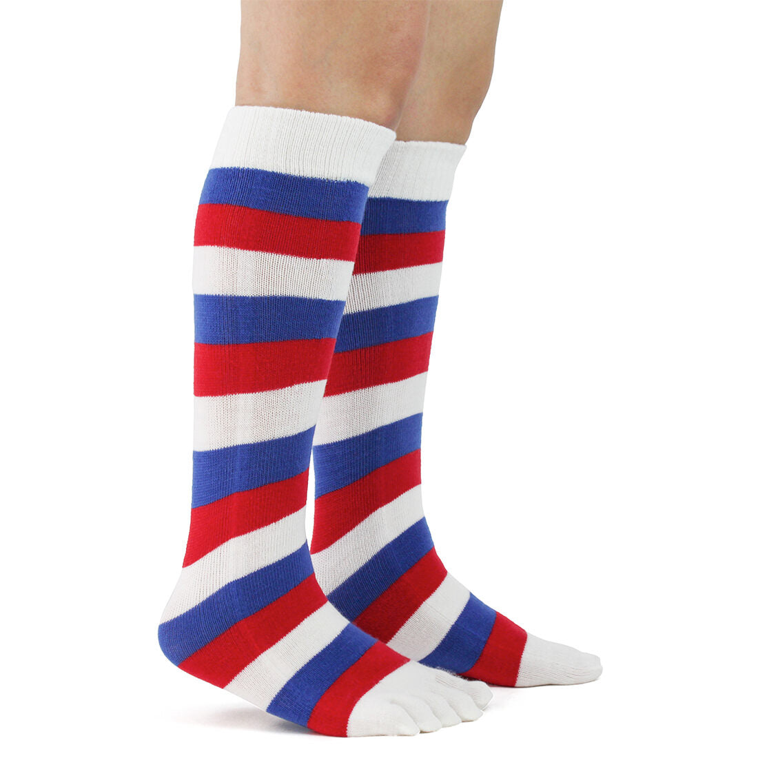 Red, White & Blue Toe Socks