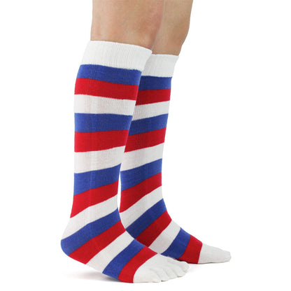 Red, White & Blue Toe Socks