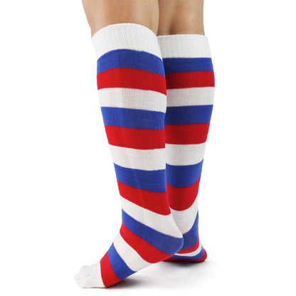 Red, White & Blue Toe Socks