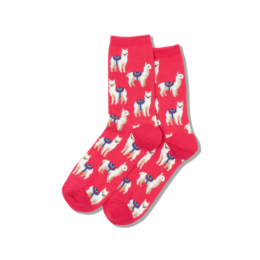 WOMEN'S LLAMAS COTTON CREW SOCKS