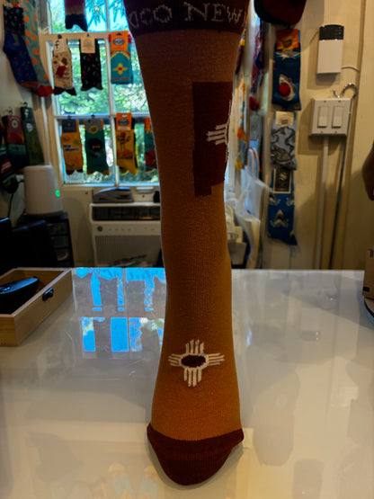 ZIA NM BROWN UNISEX COTTON CREW SOCKS