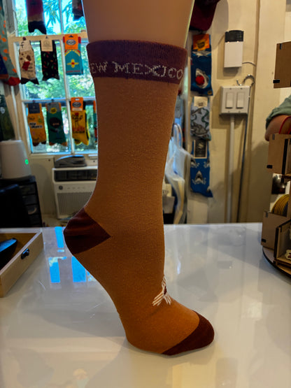ZIA NM BROWN UNISEX COTTON CREW SOCKS