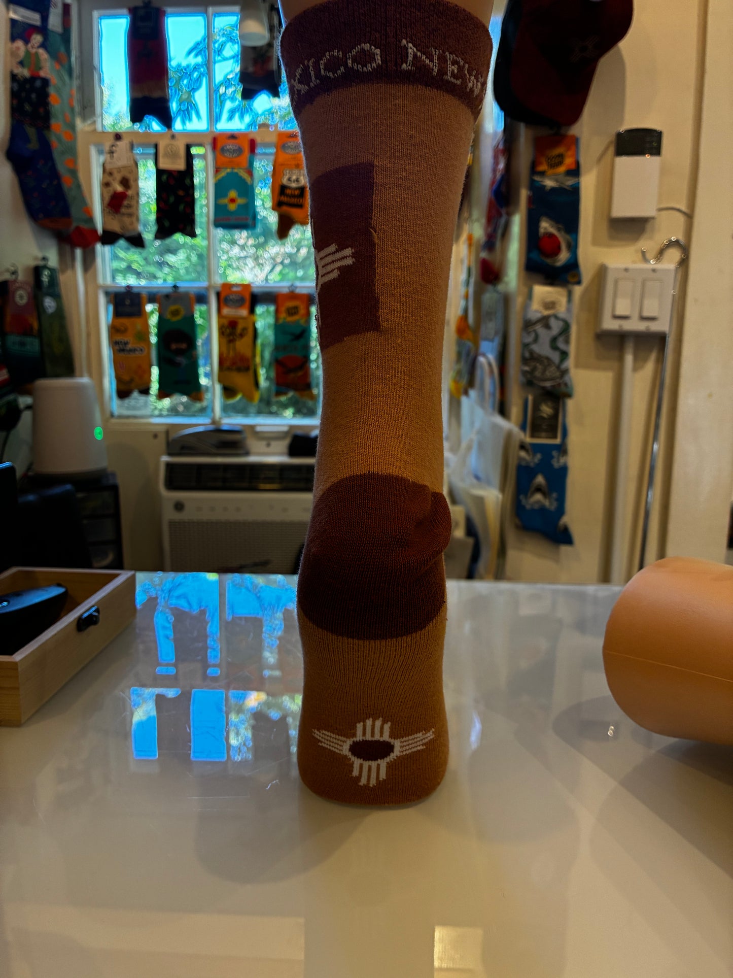 ZIA NM BROWN UNISEX COTTON CREW SOCKS