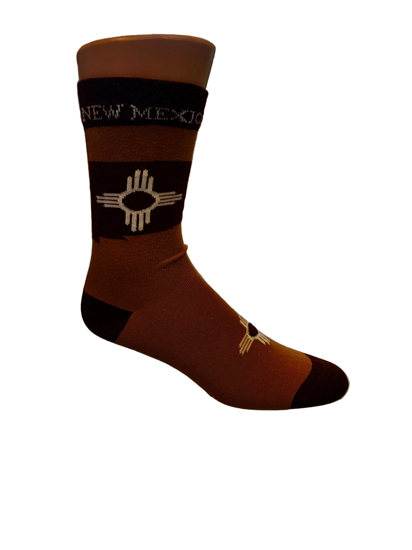 ZIA NM BROWN UNISEX COTTON CREW SOCKS