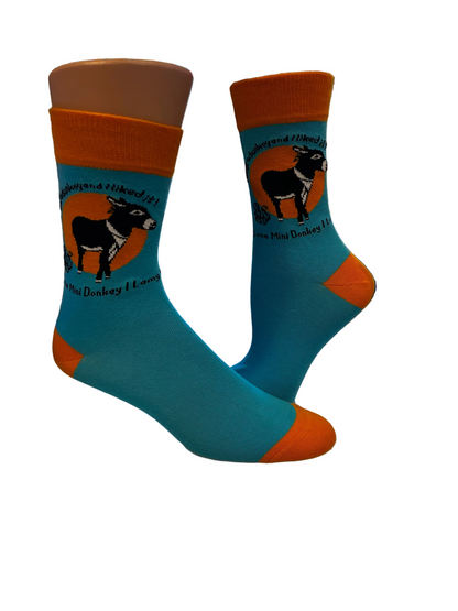 LOVE MINI DONKEY UNISEX COTTON CREW SOCKS
