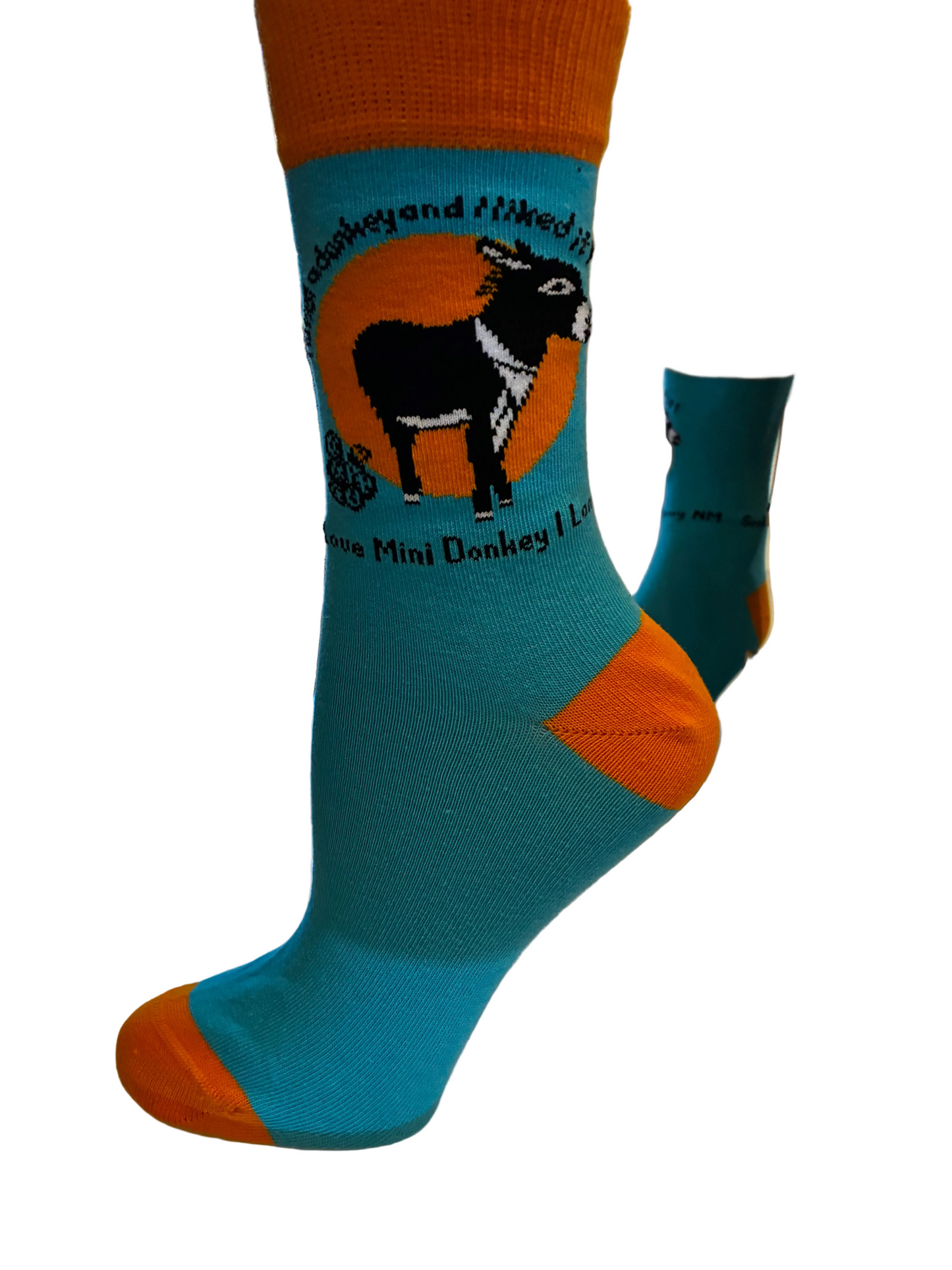LOVE MINI DONKEY UNISEX COTTON CREW SOCKS