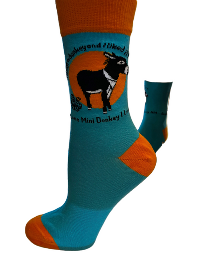 LOVE MINI DONKEY UNISEX COTTON CREW SOCKS