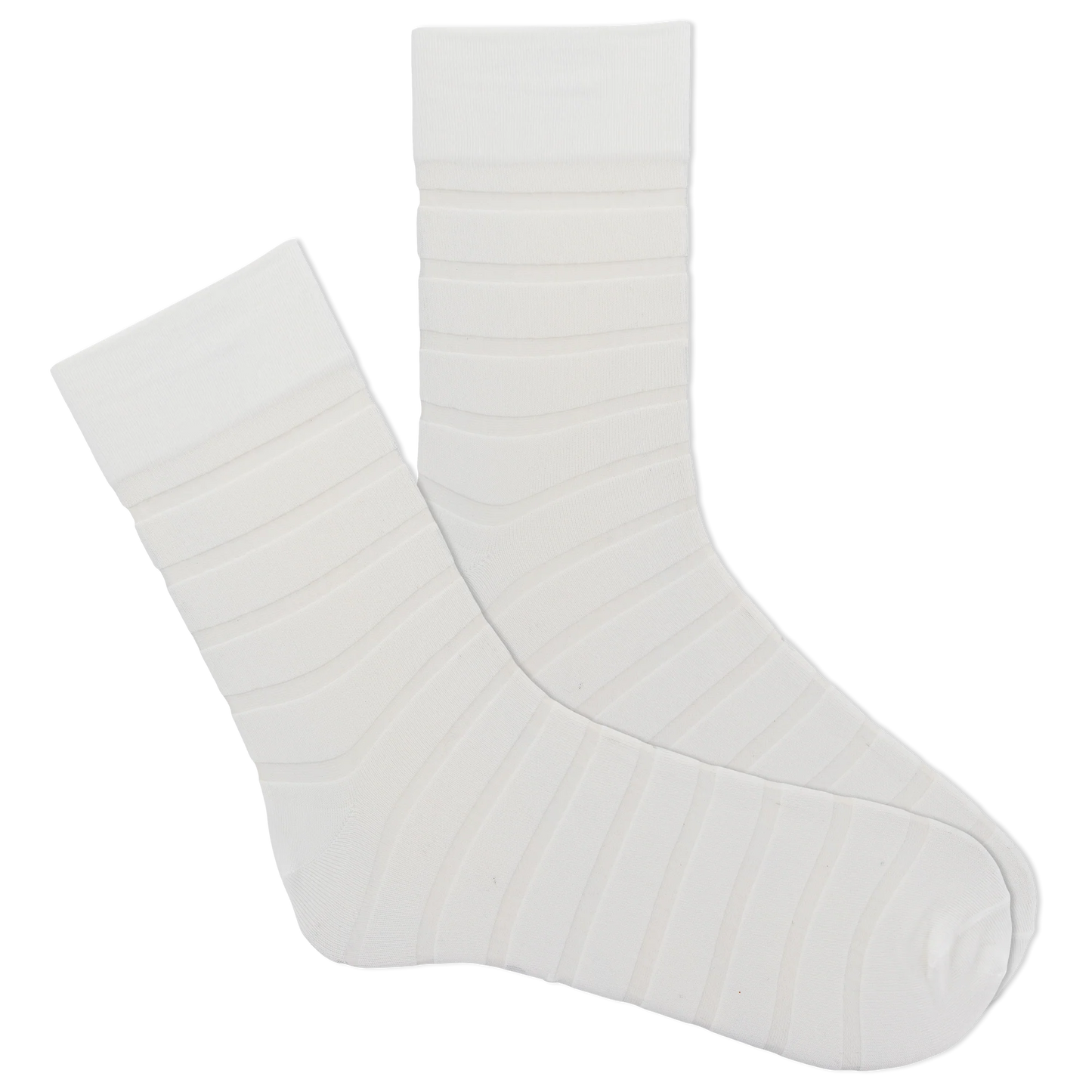 SHEER STRIPE MICROFIBER CREW