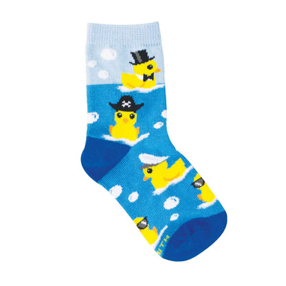 AHOY RUBBER DUCKY KID'S COTTON CREW SOCKS
