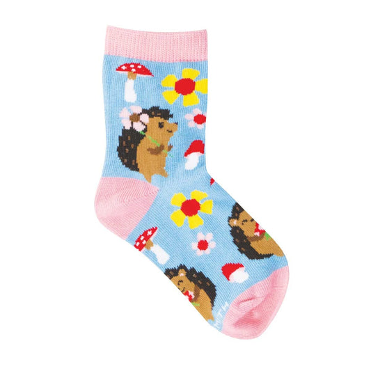HEDGIE FLORAL KID'S COTTON CREW SOCKS