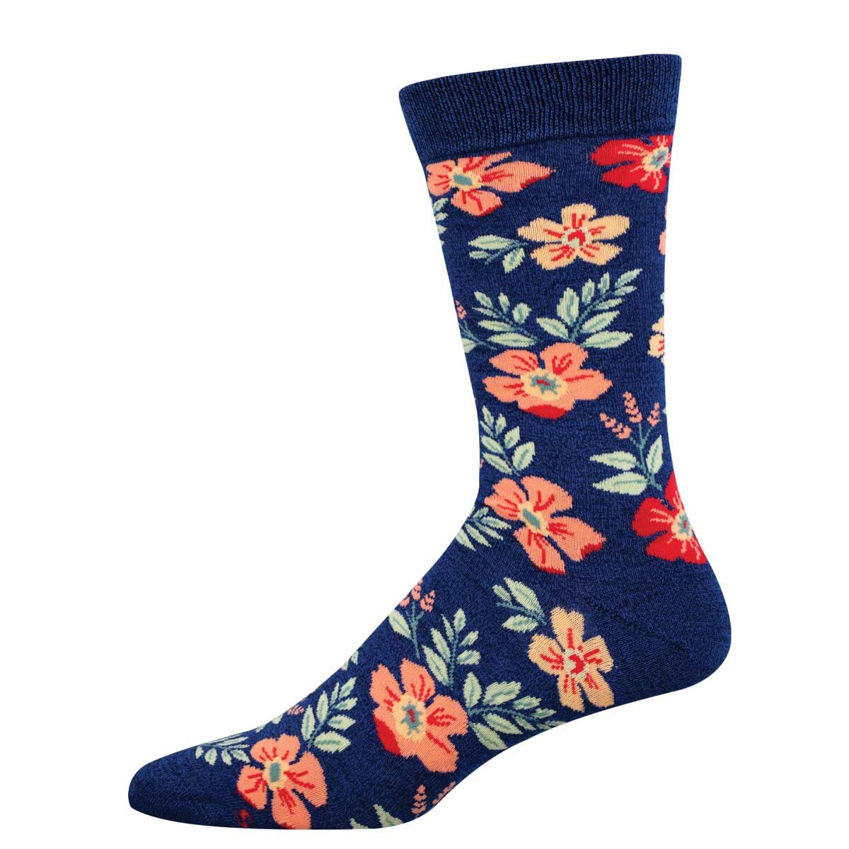 WILD FLOWERS MEN'S BAMBOO CREW SOCKS